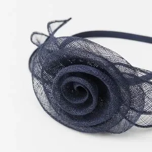 Zara headpiece headband with tonal flower appliqué in midnight blue Zara Floral Headpiece Headband | eBay main image 2